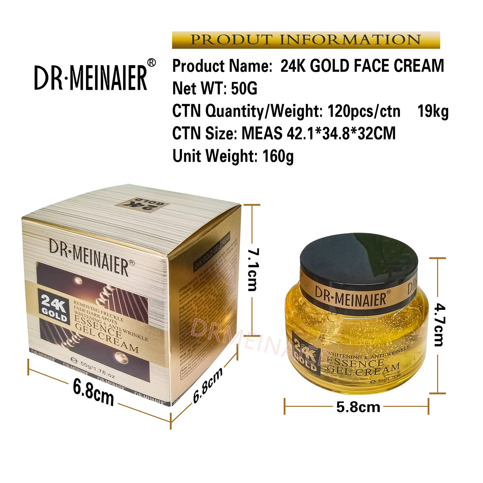 24K Gold Anti-Wrinkle Face Cream Moisturizing