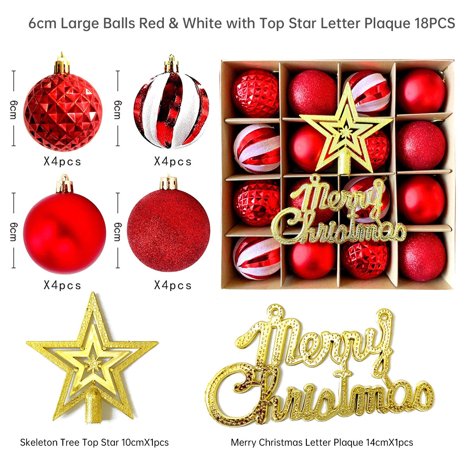 Christmas decoration 6cm electroplated ball plastic ball special-shaped painted Christmas ball gift Christmas tree pendant