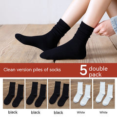 Non Pure Cotton High Tube Loafers And Socks - Fashionner