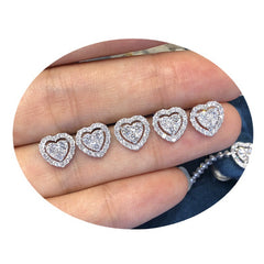 Rhinestone Love Stud Earrings For Women Temperament Fashion Heart-shape Earrings - Fashionner