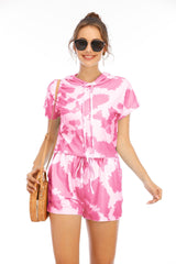 Tie-dye Loungewear Athleisure Short-sleeved Suit