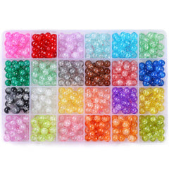 Glass Jelly Double Crystal Round Beads Material Package Handmade Diy Bracelet Accessories Set Box String Beads Materials