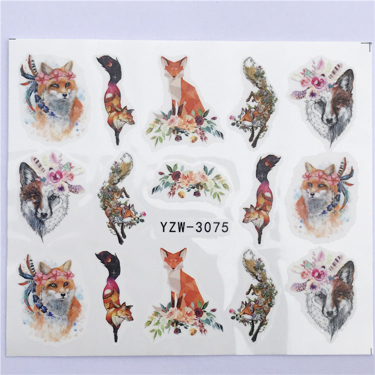 Nail Art Sticker Beautiful Cute Cat Elk Christmas - Fashionner