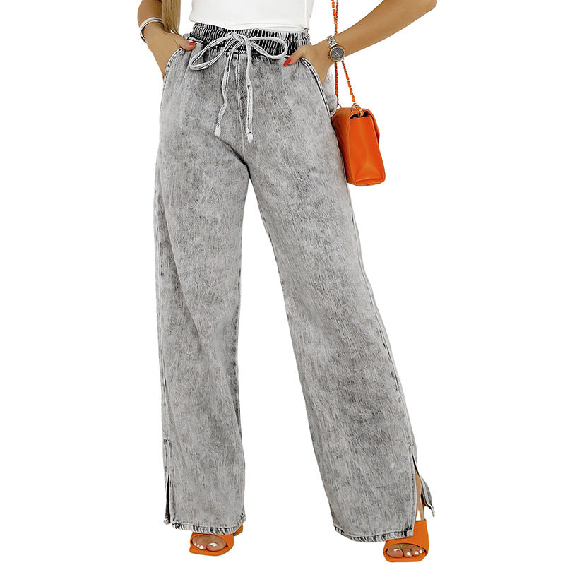 All-matching Light Color Casual Wide-leg Pants