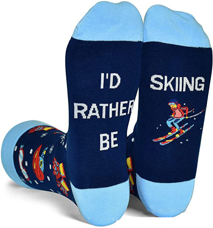 English Letters Socks Outdoor Camping Fishing Mountain Climbing Ski Sports Tube Socks - Fashionner