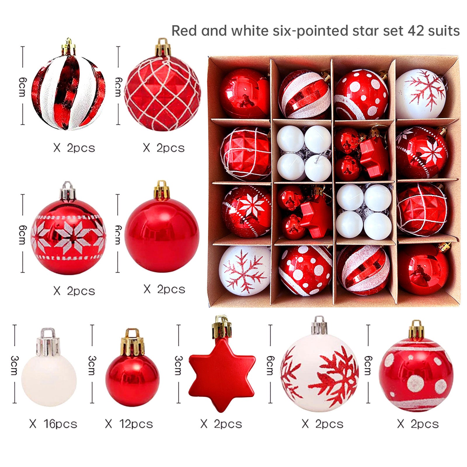 Christmas decoration 6cm electroplated ball plastic ball special-shaped painted Christmas ball gift Christmas tree pendant