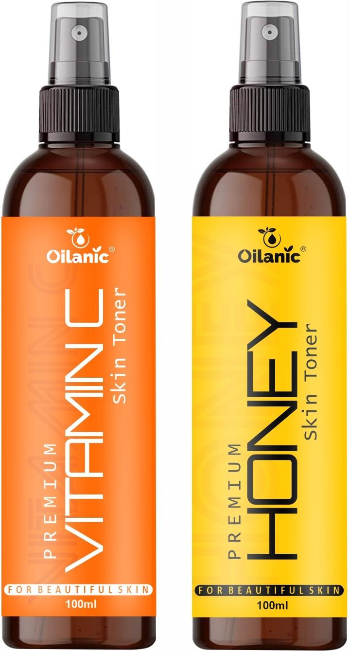 Oilanic Premium Vitamin C & Honey Face Toner For Men & Women Combo Pack of 2 Bottles of 100 ml (200 ml )