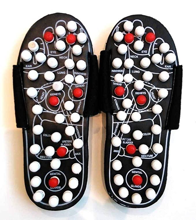 Therapy Slippers-Spring Acupressure and Magnetic Manual Therapy Accu Paduka Slippers for Full Body Blood Circulation