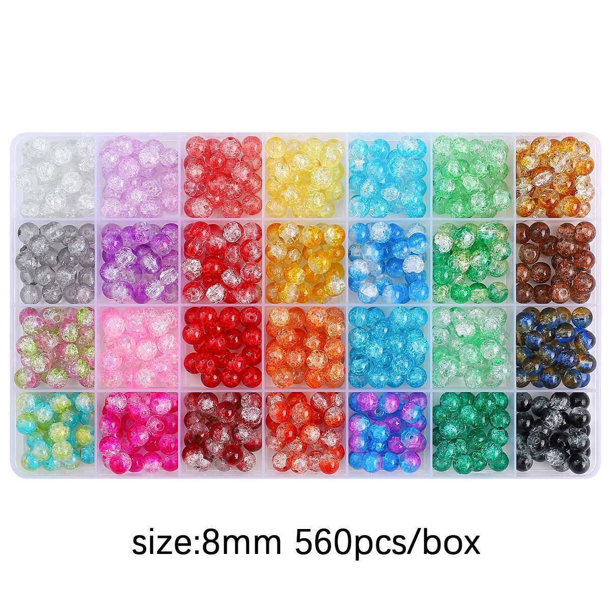 Glass Jelly Double Crystal Round Beads Material Package Handmade Diy Bracelet Accessories Set Box String Beads Materials