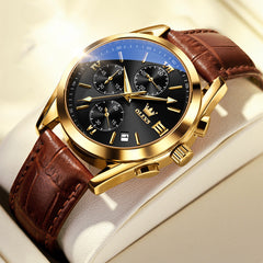 Fashion Sports Three Eyes Six Pins Waterproof Calendar Men's Watch