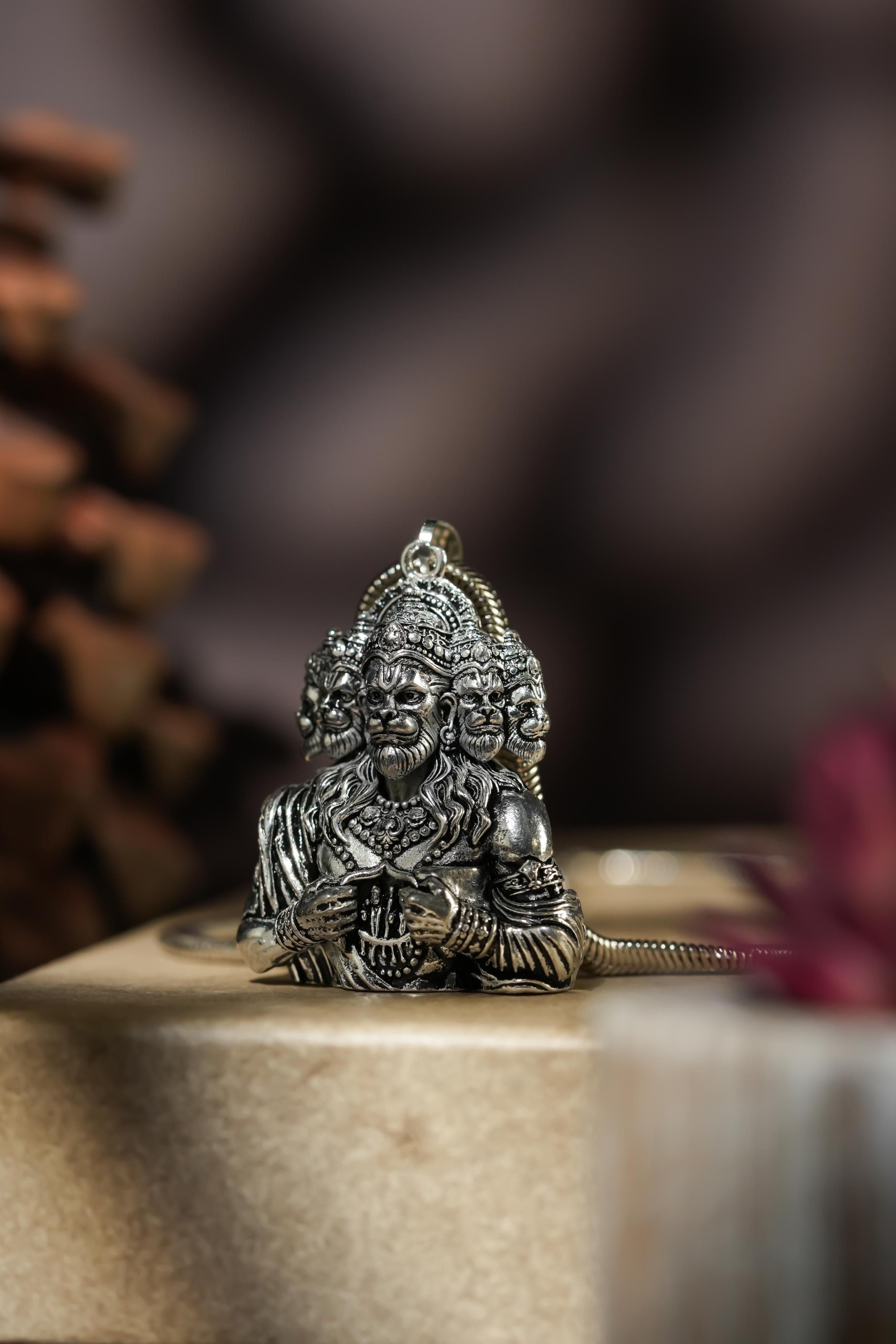 Panchamukhi Hanuman Pendant With Snake Chain