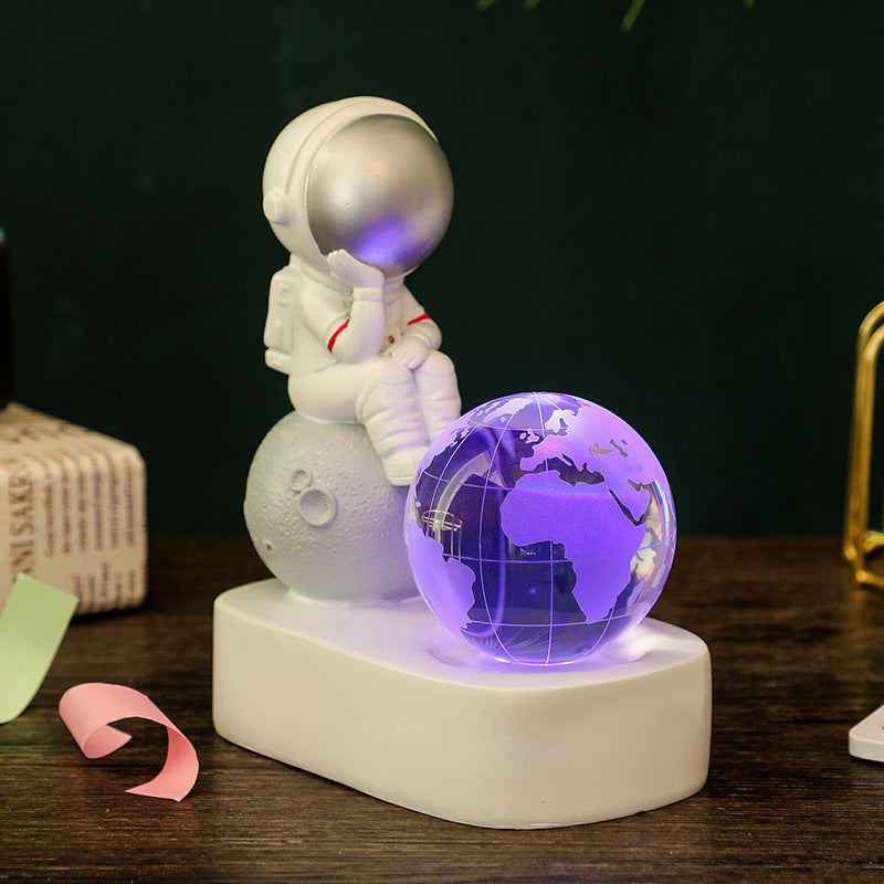 Creative Resin Astronaut Crystal Ball Glowing Night Light