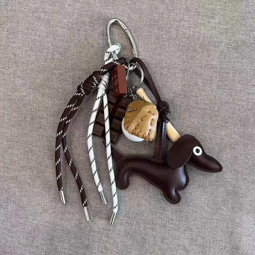 Handbag Pendant Sausage Dog Doll Keychain