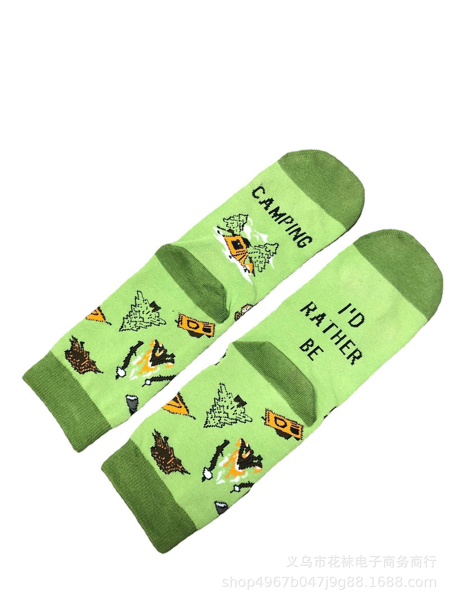 English Letters Socks Outdoor Camping Fishing Mountain Climbing Ski Sports Tube Socks - Fashionner