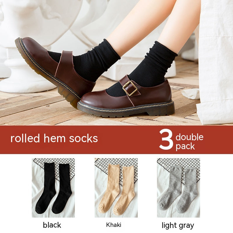 Non Pure Cotton High Tube Loafers And Socks - Fashionner