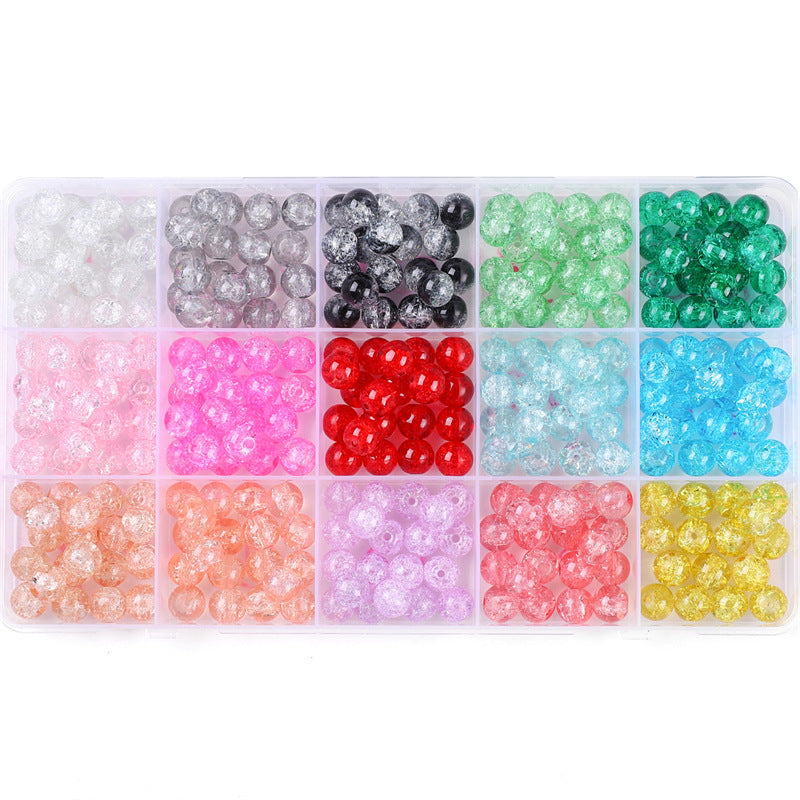 Glass Jelly Double Crystal Round Beads Material Package Handmade Diy Bracelet Accessories Set Box String Beads Materials