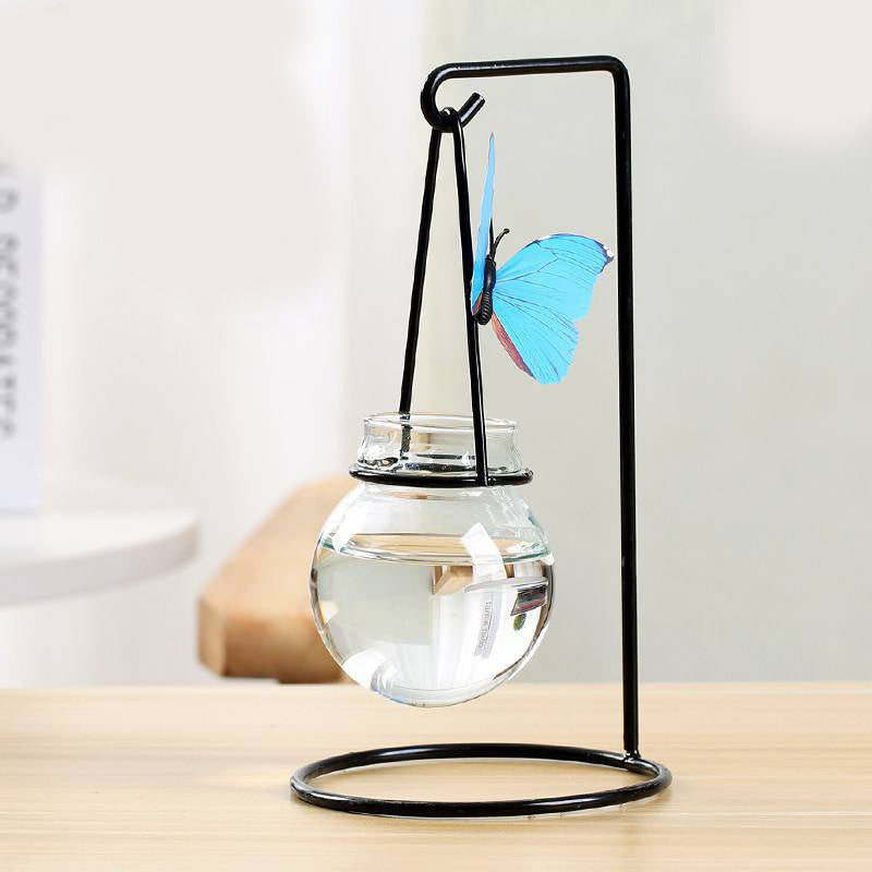 Creative Wrought Iron Table Decoration Hydroponic Vase