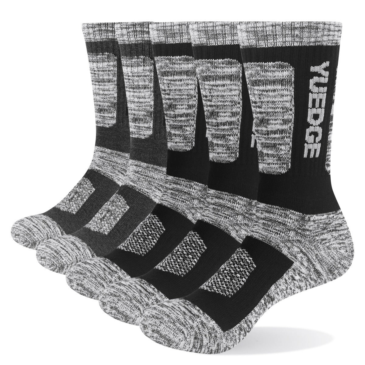 5 Pairs Of Men's Comfortable Breathable Pure Cotton Socks With Thickened Terry Bottom For Cycling Hiking Skiing Outdoor Sports Socks