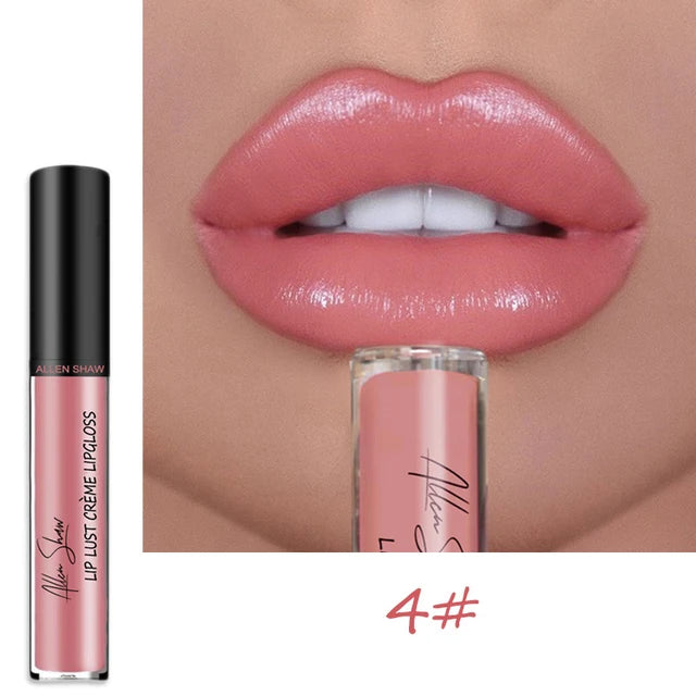 Nude Shiny Liquid Lip Glaze Matte Glitter Shimmer Moisturizing Lip Gloss Long-lasting Lipstick