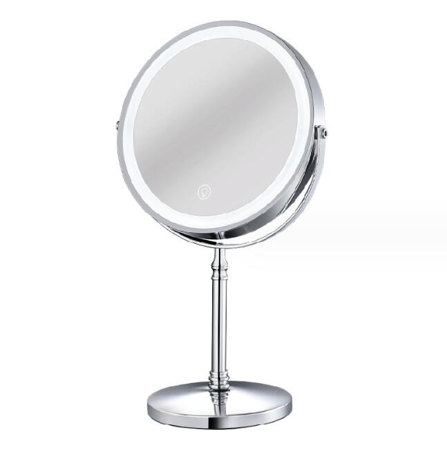 Dual sided 8" USB Wireless 1X&10X Rechargeable Vanity makeup mirror with lights