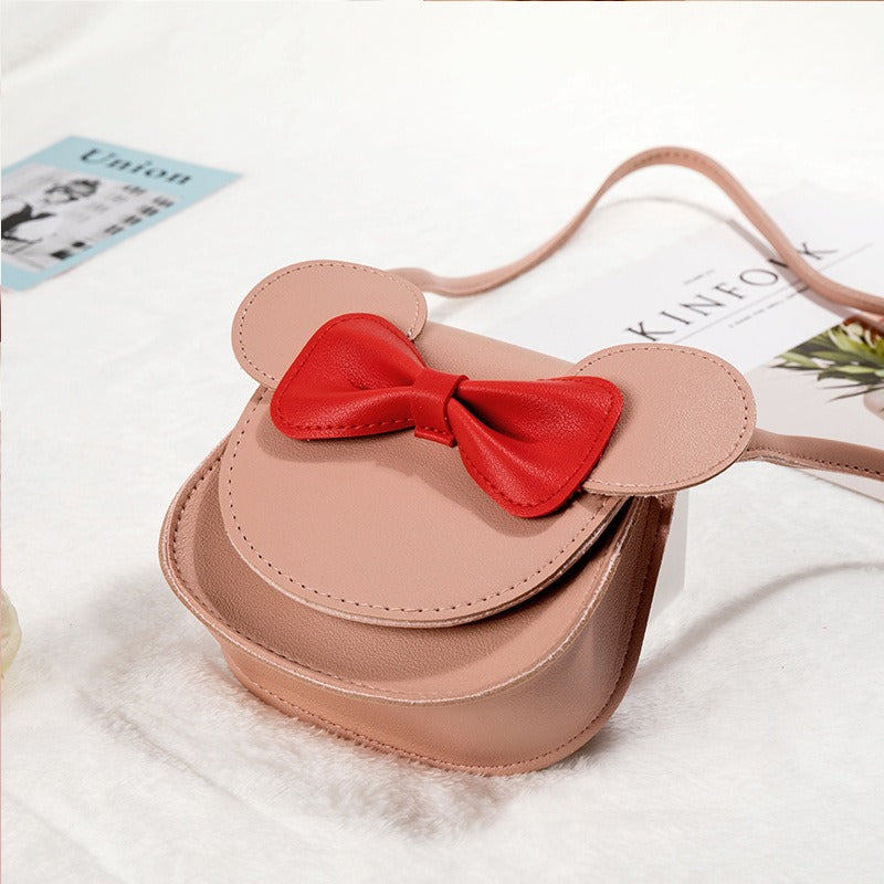 Trendy children messenger bag cute cartoon bow foreign style baby coin purse mini girl princess bag