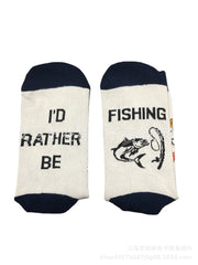 English Letters Socks Outdoor Camping Fishing Mountain Climbing Ski Sports Tube Socks - Fashionner