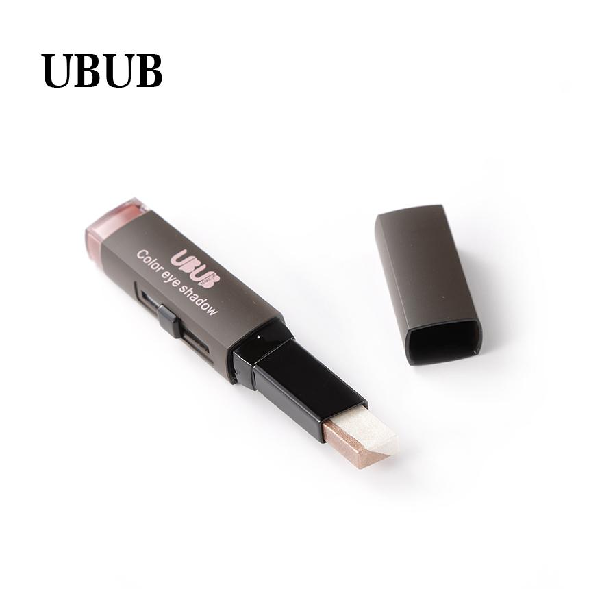 UBUB Double Color Stereo Gradient Velvet Shimmer Eyeshadow Stick Earth Color Eye Shadow Cream Pen - Fashionner