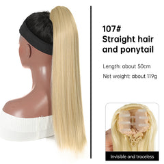 Grab clip ponytail wig female straight hair ponytail mini small grab clip ponytail long straight hair chemical fiber wig high ponytail - Fashionner