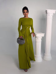 Autumn New Long Dress Style Satin Banquet President's Dress