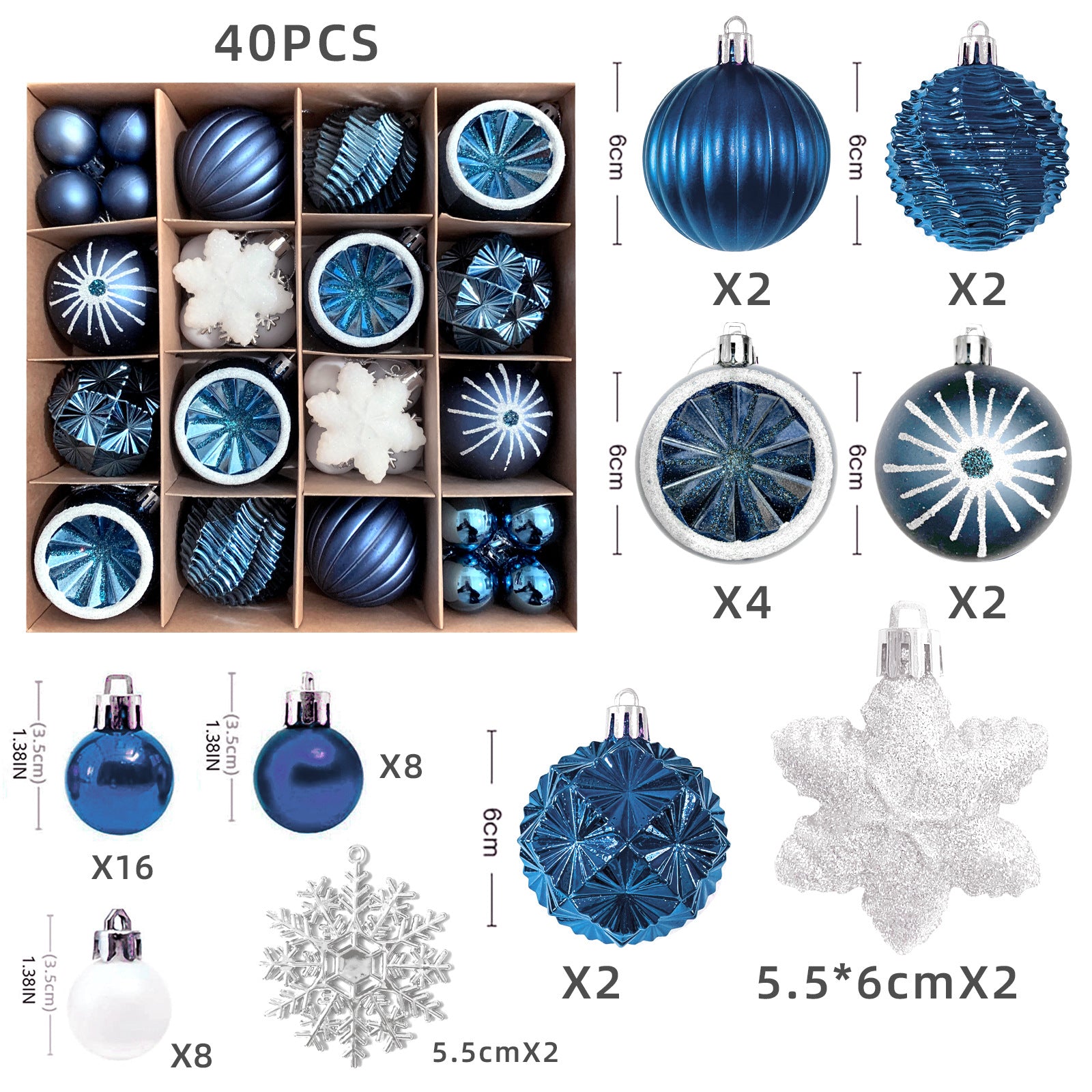 Christmas decoration 6cm electroplated ball plastic ball special-shaped painted Christmas ball gift Christmas tree pendant