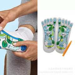 Five Finger Socks Health Care Socks Creative Acupoint Map Foot Massage Socks Cotton Socks