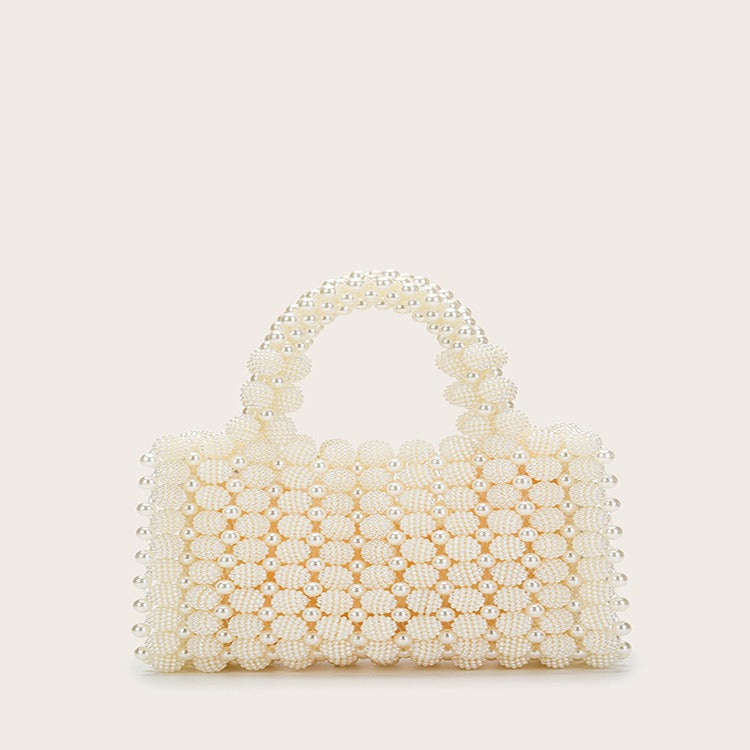 Bayberry Ball Pearl Dinner Dress Handbag Handwoven Niche Design Beaded Bayberry Square Bag