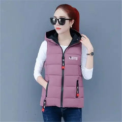 Autumn Winter Down Cotton Vest Women Short Jacket OuterWear 2022 New Fashion All-Match Sleeveless Waistcoat Vests Woman Coat 3XL - Fashionner