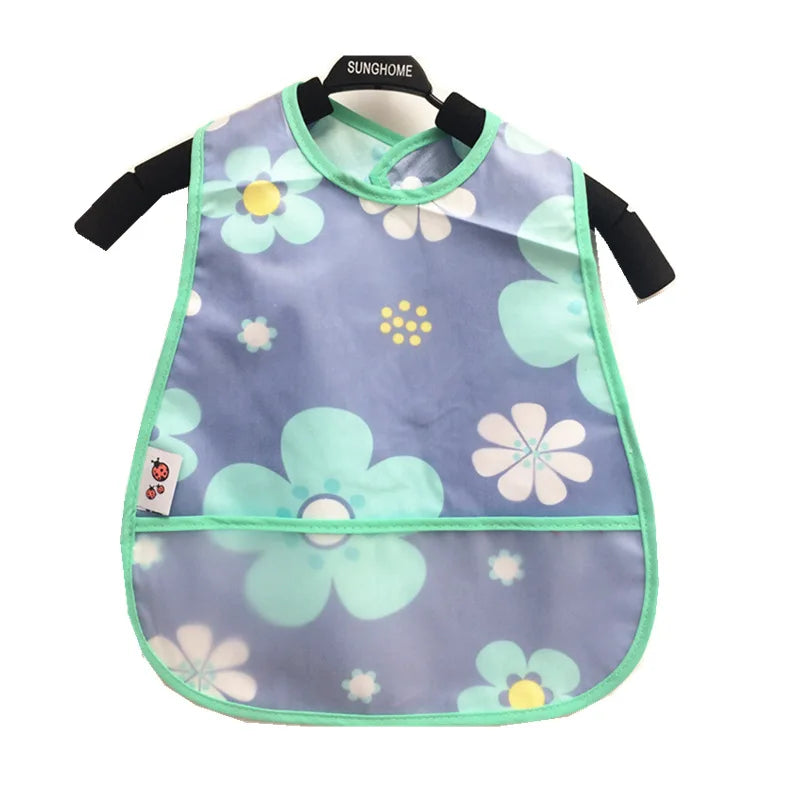 Boys Waterproof Lunch Feeding Apron Cartoon Pattern Cotton Baby Bibs Sleeveless Adjustable Boy Girl Feeding Bibs Apron