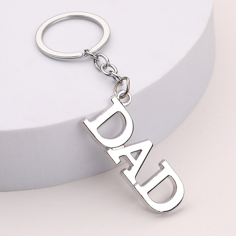 Creative Father Mother's Day Gift Zinc Alloy Letter Keychain