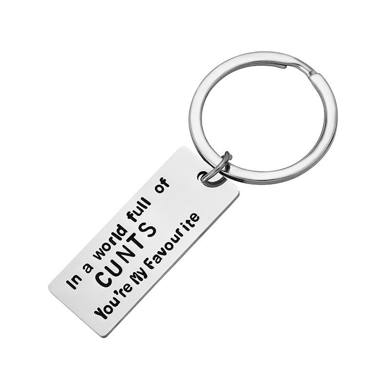 Funny Gift Print Stainless Steel Key Ring