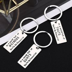 Funny Gift Print Stainless Steel Key Ring