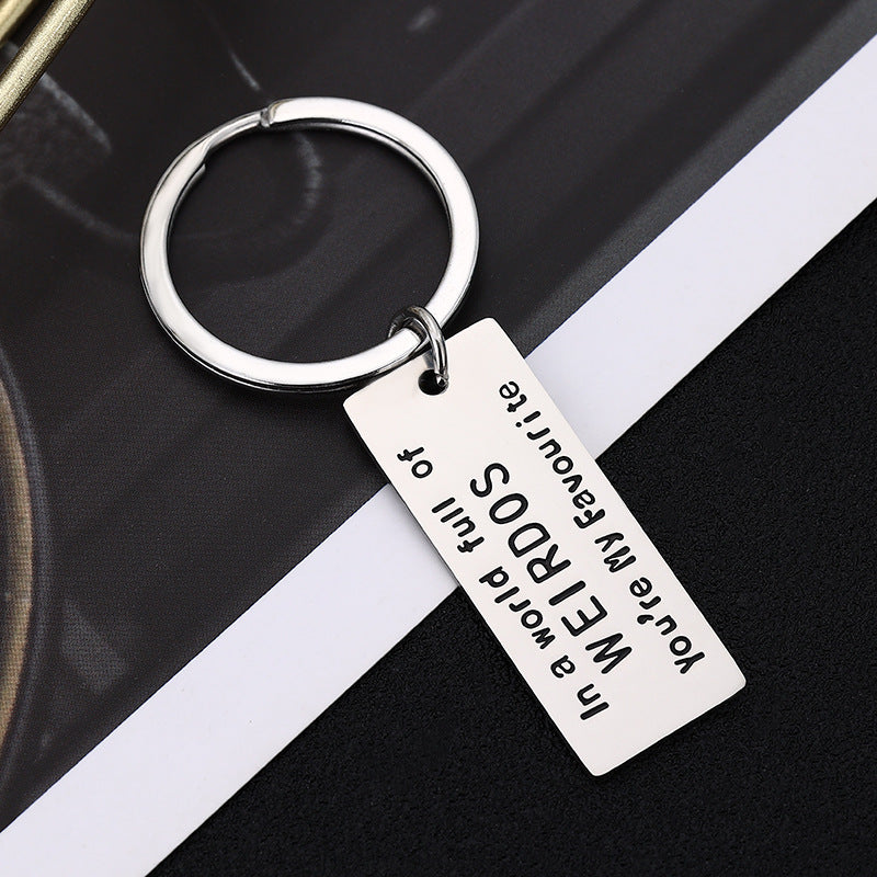 Funny Gift Print Stainless Steel Key Ring