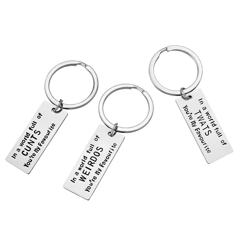 Funny Gift Print Stainless Steel Key Ring