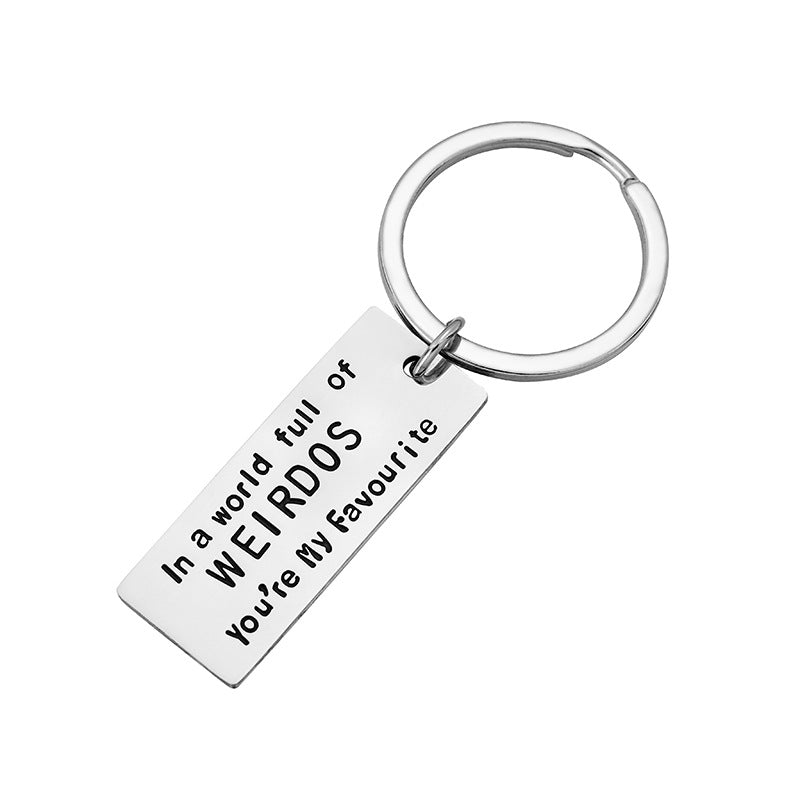 Funny Gift Print Stainless Steel Key Ring