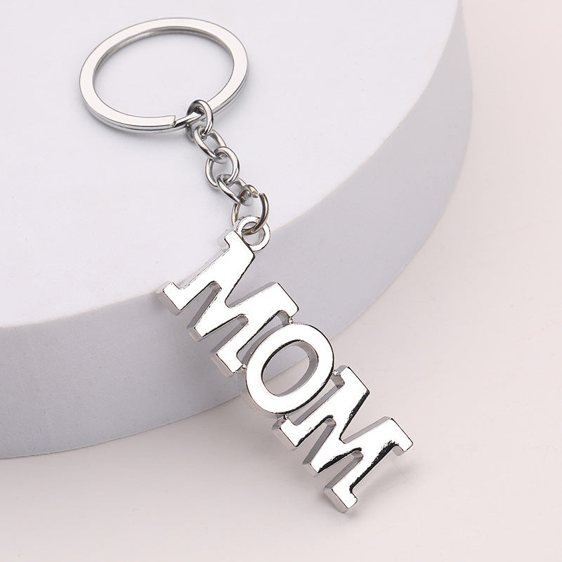 Creative Father Mother's Day Gift Zinc Alloy Letter Keychain