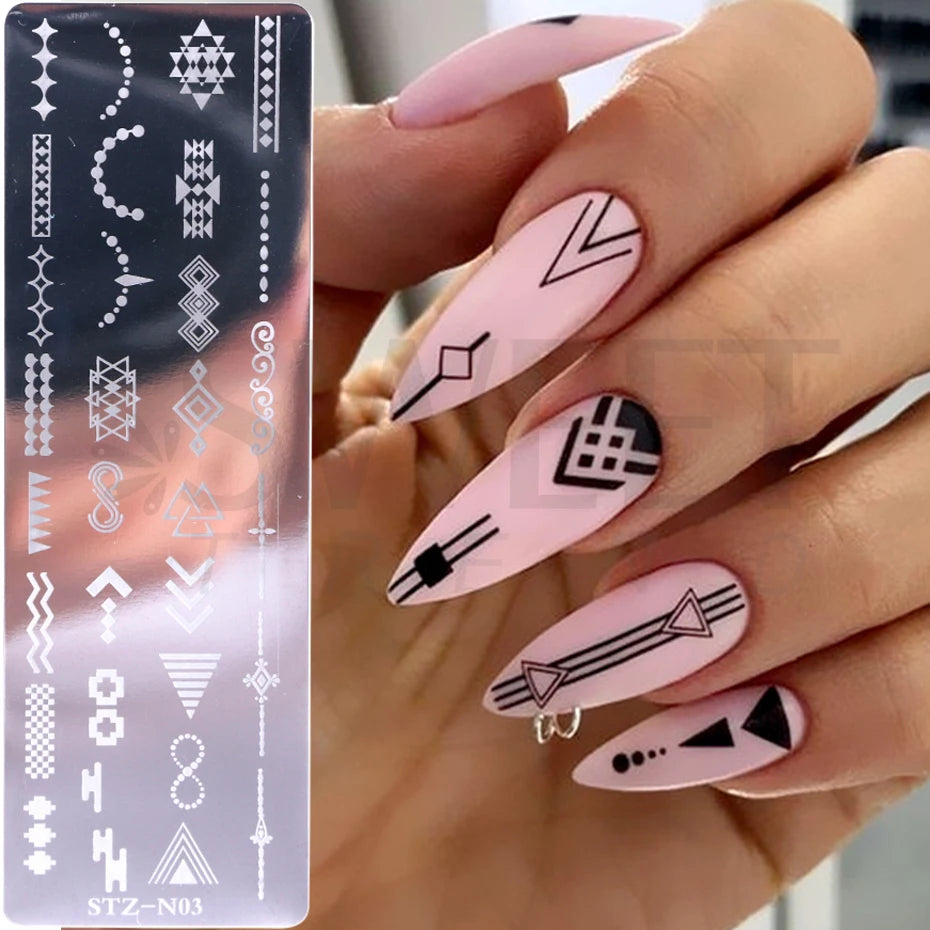 Christmas Nail Art Stamping Plate Winter Xmas Snowflake Leaf Dreamcatcher For Nail Polish Image Printing Template Tools BESTZ-N