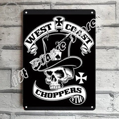 Pub Personalized Skull West Coast Choppers Photos Graphic Tin Sign Poster Home Pubs & Bars Poster Wall Art Poster Coffee Garden