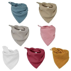 Boys Infant Cotton Bib Solid Color Triangle Scarf Feeding Saliva Towel Bandana Burp Cloth Boy Girl Babies Accessories Newborn - Fashionner