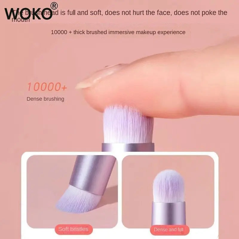 Portable Round Head Mini Lip Brush Carry Lid Lipstick Brush Concealer Brush Soft synthetic Girl Lip Gloss Smudge Makeup Brush