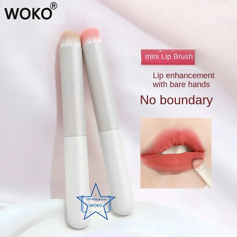 Portable Round Head Mini Lip Brush Carry Lid Lipstick Brush Concealer Brush Soft synthetic Girl Lip Gloss Smudge Makeup Brush