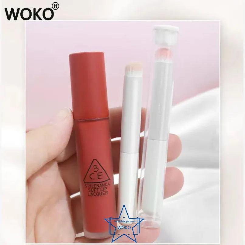 Portable Round Head Mini Lip Brush Carry Lid Lipstick Brush Concealer Brush Soft synthetic Girl Lip Gloss Smudge Makeup Brush