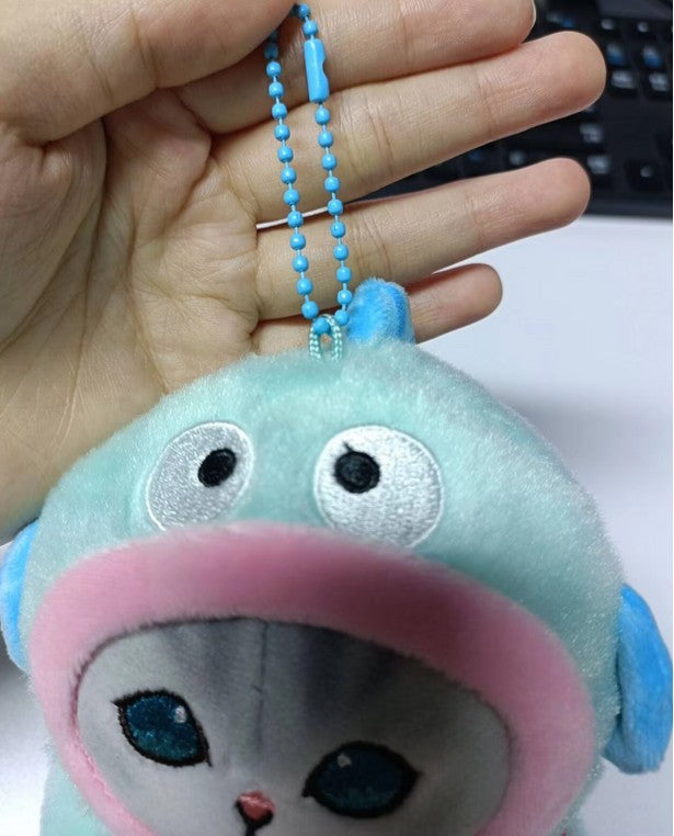 2025 New Japanese Cute Kuromi Melody Shark Cat Co-branded Cinnamoroll Plush Pendant Keychain Gift