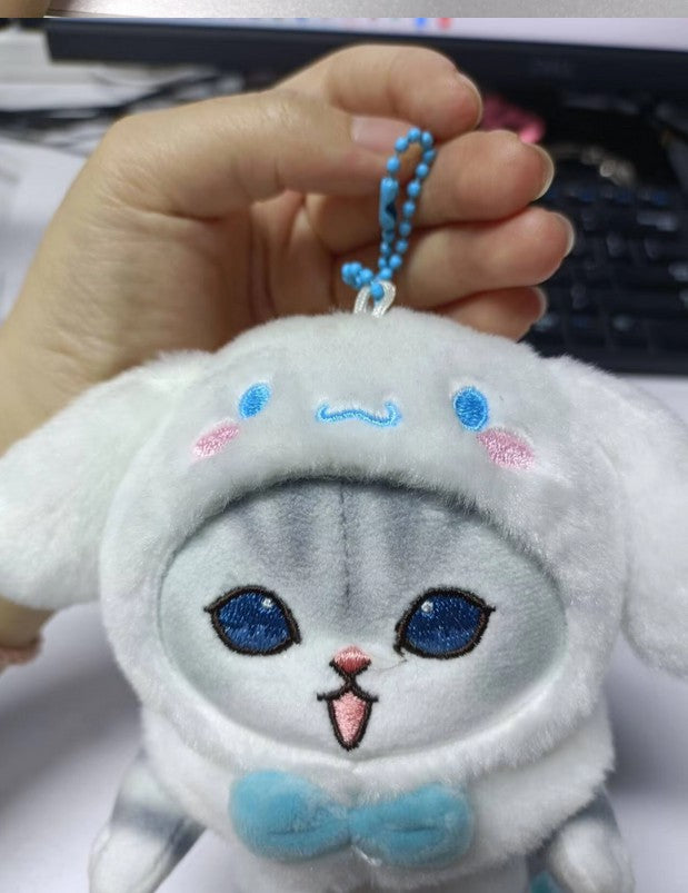 2025 New Japanese Cute Kuromi Melody Shark Cat Co-branded Cinnamoroll Plush Pendant Keychain Gift