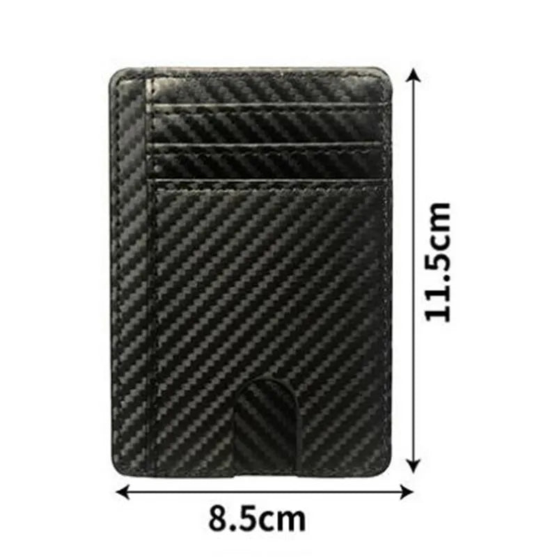 Slim RFID Blocking Leather Wallet Credit ID Card Holder Purse Money Case for Men Women Fashion Business Card Bag - Fashionner